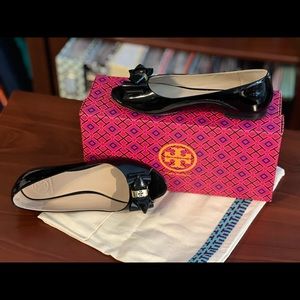 Tory Burch black patent leather flats
